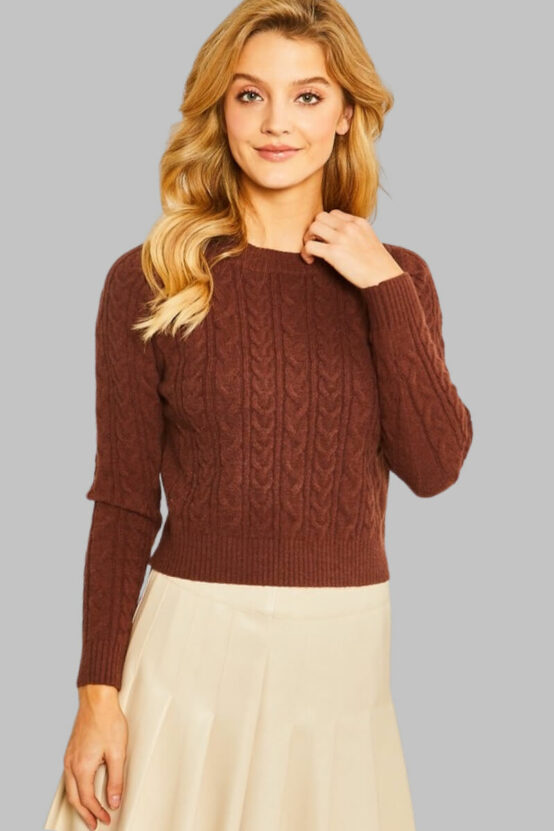 Sweater super suave con tejido tipo cable