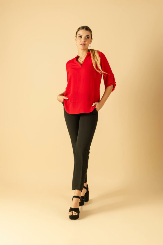 Blusas con on sale cuello chino